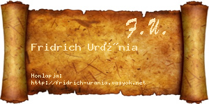 Fridrich Uránia névjegykártya